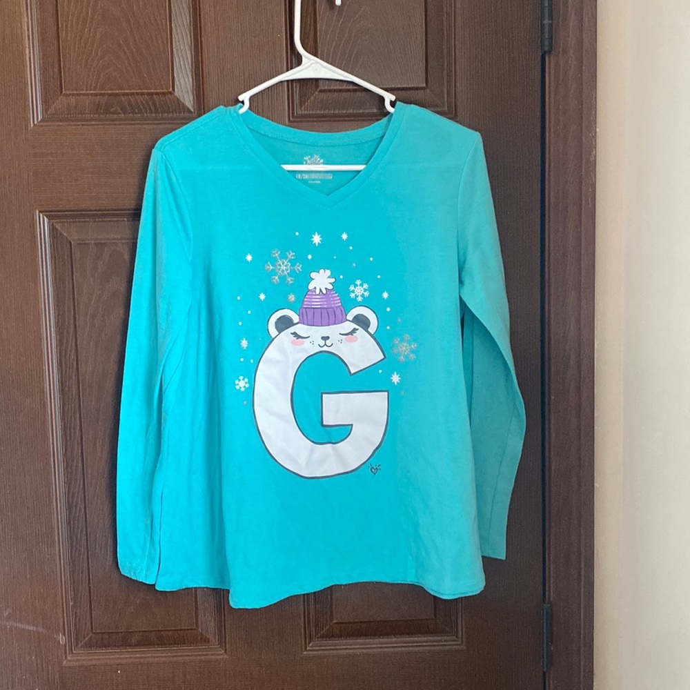 Girls Justice G Christmas Pajama Top Size 18/20